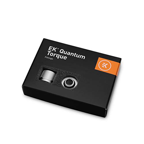 Black Friday - 70% OFF EKWB EK-Quantum Torque STC-12/16 Compression Fitting for Soft Tubing, 12/16mm (7/16 ID, 5/8 OD), Satin Titanium, 6-Pack
