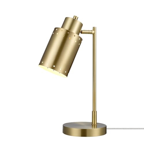 Globe Electric 15" Desk Lamp, Brass Finish, Metal, Adjustable, Reading