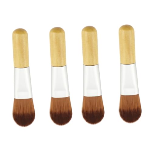 MUSISALY 4 個 ミニ化粧品 フェイスBBブラシ ーションブラシ ミニパウダーブラシ ミニ ーション ブラシ コンシーラーブラシ ーションメイク 財団 補う 竹