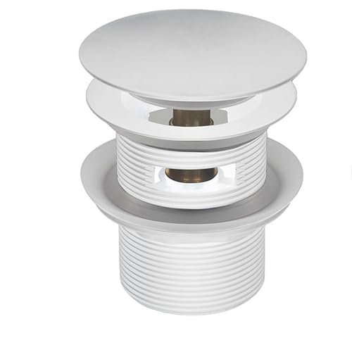 Woodbridge Pop-up Drain for Freestanding Bathtub, with Stainless Steel Overflow,White Finish, Bathtub Drain Stopper Kit Fits Most Woodbridge Acrylic Tubs