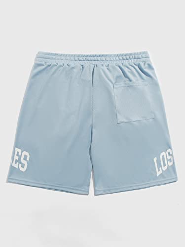 GORGLITTER Men's Letter Graphic Shorts Drawstring Elastic Waist Summer Workout Track Shorts2