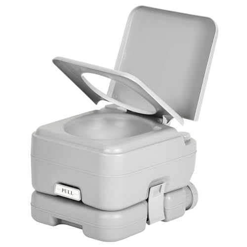 Image of YITAMOTOR 3.17 Gallon Portable Toilet for Camping, RV Travel Potty with Press Flush Pump, Leak-proof Seal Ring for Travel, Boating, Hiking, Trips