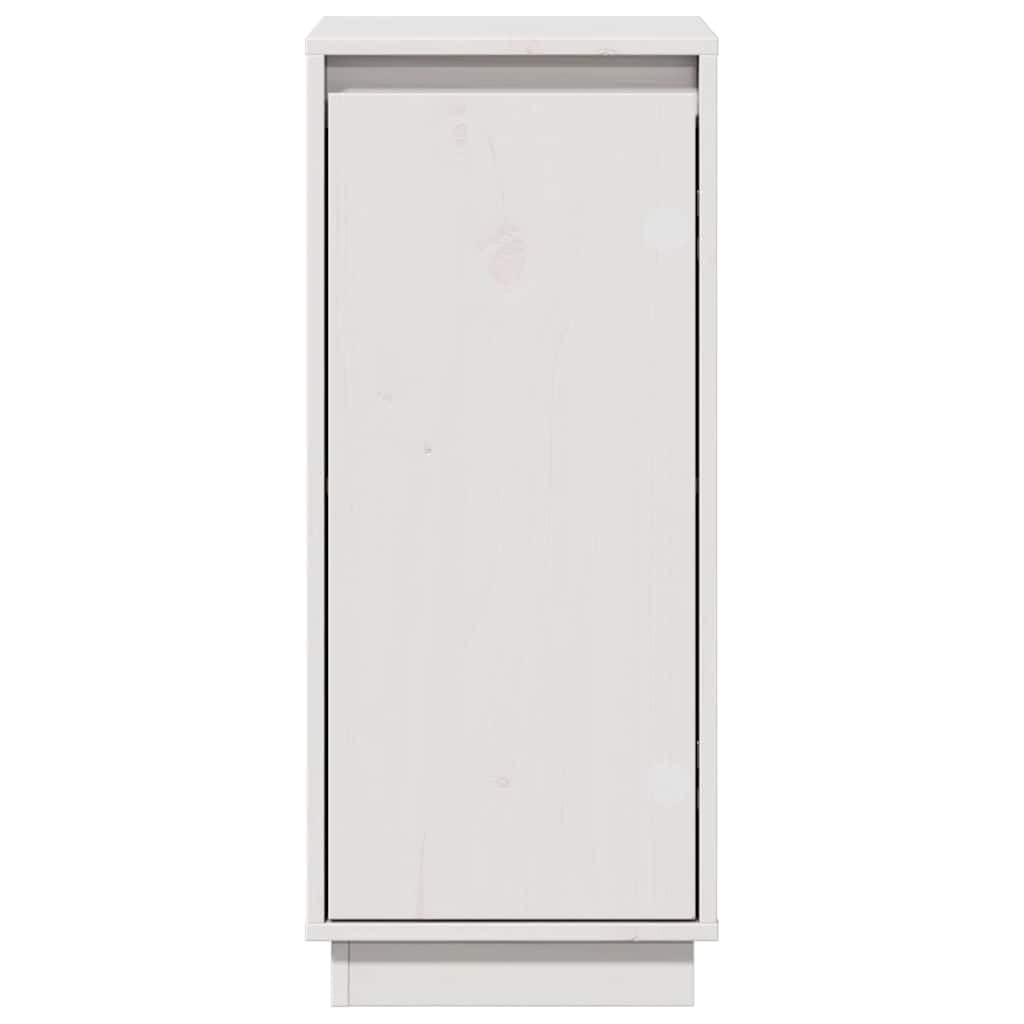 vidaXL Buffet Armoire Latérale Armoire de Rangement Organisateur de Maison Meuble de Salon Intérieur Blanc 31,5x34x75 cm Bois Massif de Pin