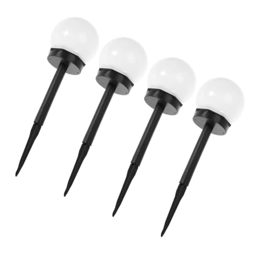 Kisangel 4pcs Solar Lawn Lamp Warm Light Waterproof Garden Ground Plug Outdoor Courtyard Lighting Tool for Landscape Pathway
