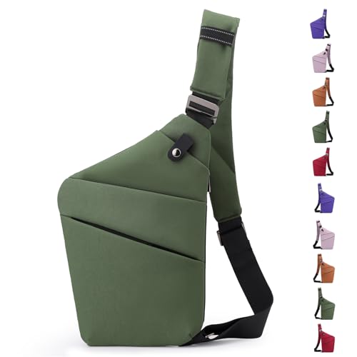 Image of Anti Theft Crossbody Bag,Sling Bag for Women Men,Multi-pocket Chest Shoulder Bag for Travel, Sport, Work
