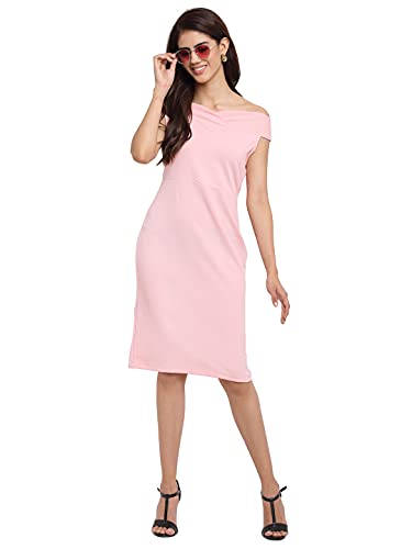 Image of Shasmi Women's Comfortable Mustard Sweetheart Neck Sleeveless Solid Midi Bodycon Casual Western Stylish Dress for Womens