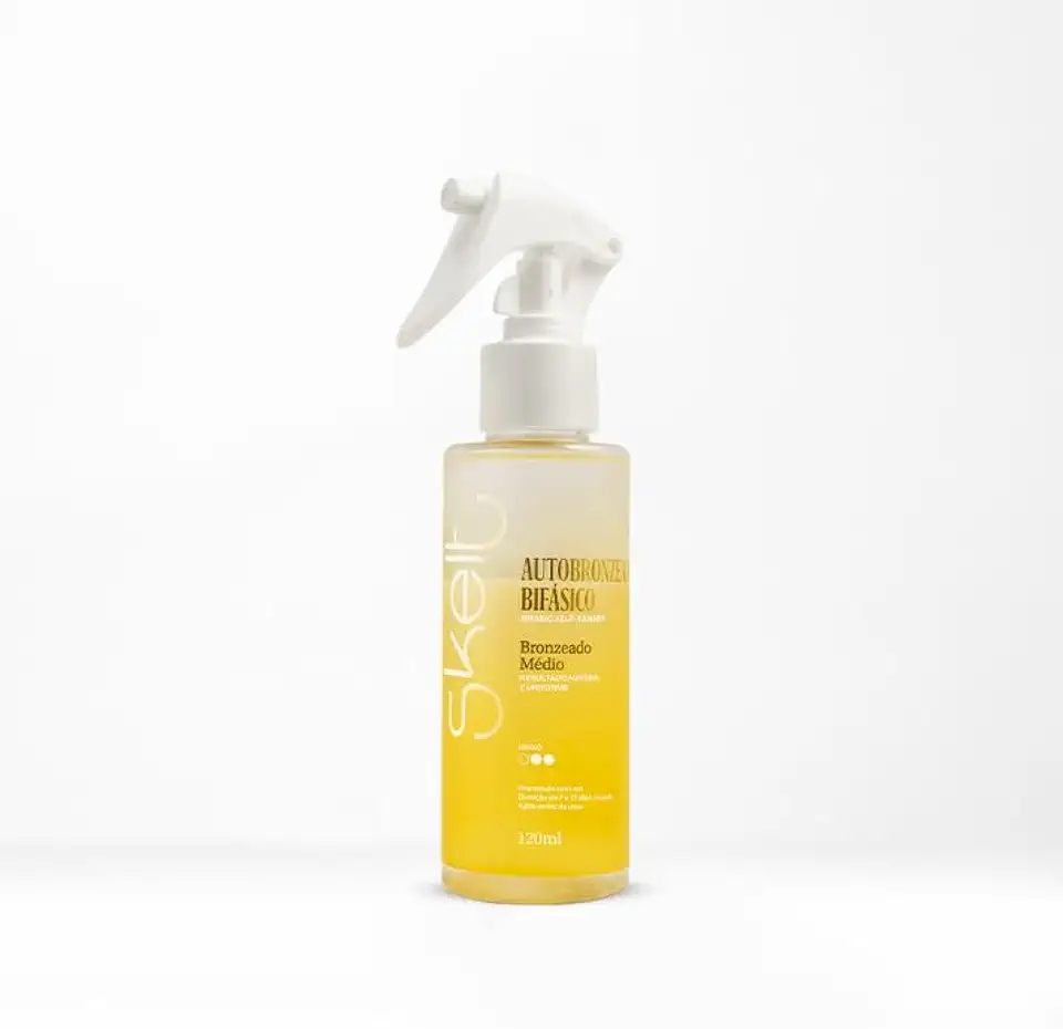 Autobronzeador Bifásico 120ml | Bronze Natural De 7 A 12 Dias, Intensidade Média, Com Fragrância Grand Bahama E Aplicação Fácil Com Luva | Uso Após Banho