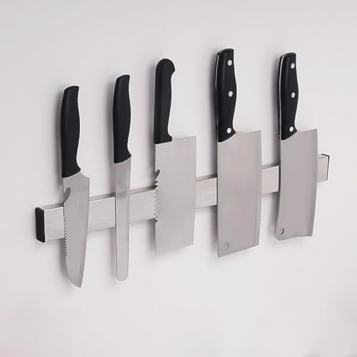 NEXROLA Barra Magnética para Cuchillos 30cm imán para cuchillos de cocina con imán potente,autoadhesivo, de acero inoxidable, soporte para cuchillos de cocina que se adhiere firmemente