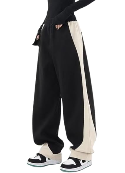 EMMIOL Women's Y2K Baggy Sweatpants Wide Leg Casual Pants High Waisted Stretch Athletic Joggers Trousers