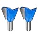 QUARKZMAN 2 Stück Dovetail-Fräser 1-1/2 Durchmesser 1/2 Schaft Wolframkarbid 14 Grad Dovetail-Gelenk-Bohrer für Box-Schubladen-Schrank-Gelenke Feine Holzbearbeitung