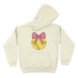 Softball Pink Bow Kids Hoodie Sweatshirt Youth Small Natural Heather