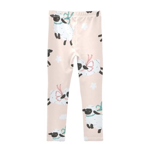 Leaping Lamb Girls Leggings,Workout Leggings for Girls Toddler Athletic Legging Size for 3-10T2