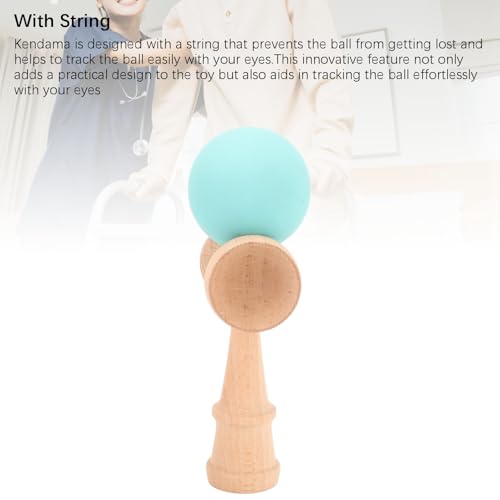 ZJchao Kendama Toy, Kendama Wooden Kendama Toy Hölzer Catch Ball Game Tragbares Kendama Verbessert die Handaugenkoordination mit Schnur für Innen- und Außenbereiche (Green)