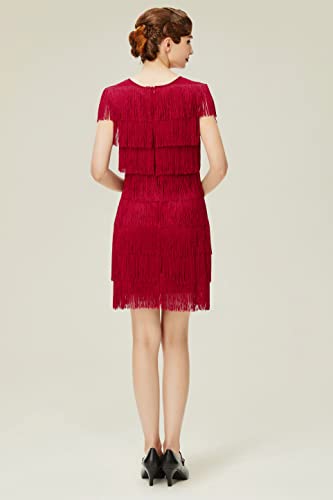 BABEYOND 1920s Art Deco Fringed Sequin Dress Long Flapper Gatsby Dress Roaring 20s2