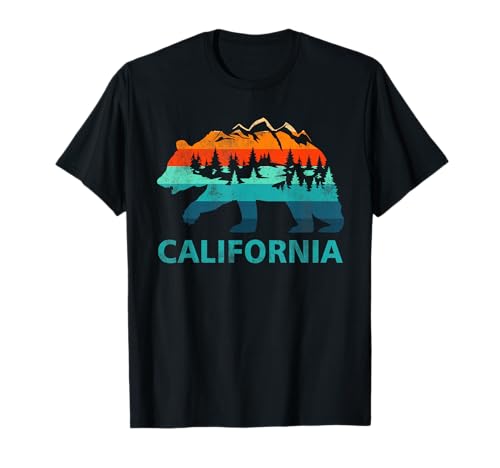 California Bear Vintage Retro Nature Hiking Souvenir T-Shirt