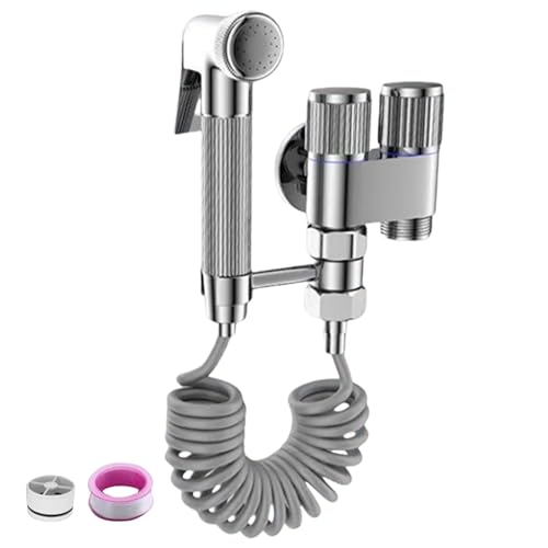 Multiunzionale Handheld Bidet spruzzatore Set Per WC Con Doppie Valvole di Controllo & Attacco Doccetta A Mano Installazione Semplice