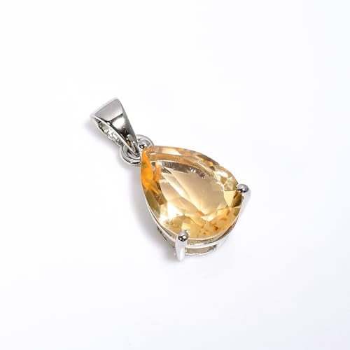 Pendentif citrine en argent 925 fait main au style bohème pour femme SP15 - 4