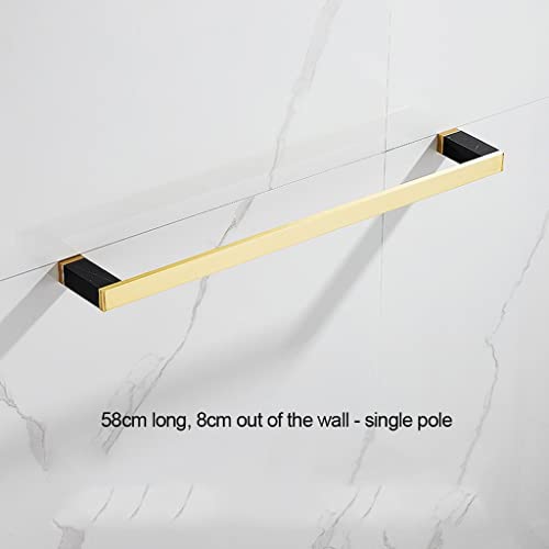 Porte-serviettes de bain en marbre et support mural brossé élégant