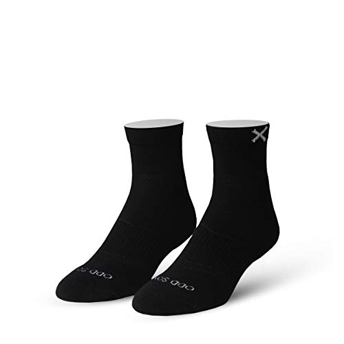 Odd Sox Basix Black Quarter Socks, Men Women, Athletic, Lightweight, 3 Pack