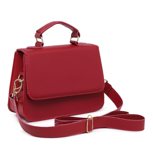 Bolsa Feminina Pequena Alça Removível De Mão e Ombro (Vermelho)