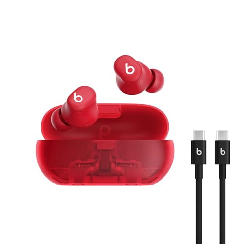 Beats Solo Buds — Auricolari Bluetooth Wireless | 18 ore di autonomia | Compatibilità Apple e Android | Microfono integrato - Rosso trasparente