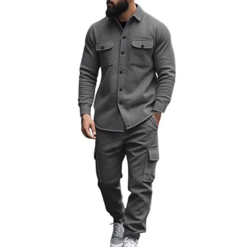 Survêtement de sport homme ensemble veste chemise pantalon cargo contre le froid