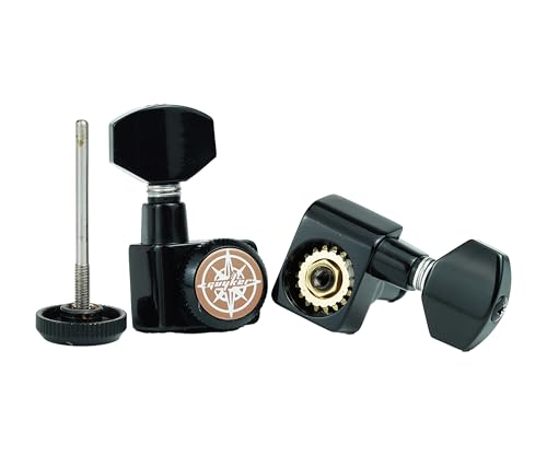 Image of Guyker 6 In-line Guitar Locking Tuners - 1:18 Locking Tuning Key Pegs Tuners - Black