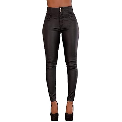Lusty Chic High Waisted Faux Leather Trousers Cover