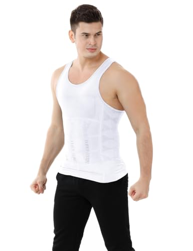 Top Tie Canottiere Contenitive Uomo Canotta Contenitiva Uomo Snellente Intimo Uomo, Canotta Girocollo Uomo, Canotta Compressione Uomo, Maglietta Intima Uomo