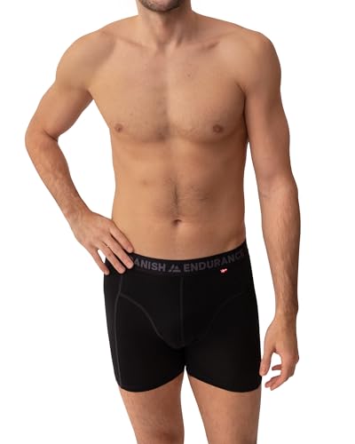 DANISH ENDURANCE Men's Merino Wool Boxer Briefs (1 or 2-Pack) – Odor-Resistant, Breathable & Sweat-Wicking, Optional Fly