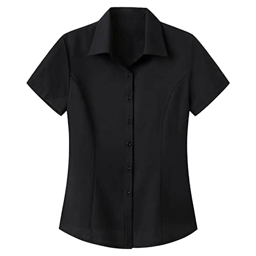Womens Work Shirts Short Sleeve Formal Business Premium Dress Shi...