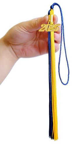 Image of Graduation Tassel 2025, Navy Blue and Gold Tassel 2025