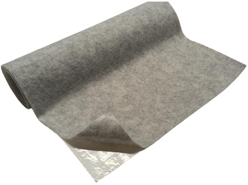 TAPHICEROS Rouleau de Tissu en Feutre Autocollant, Gris Clair, 100cm x 150cm 2mm, Matériau de rembourrage, Vendu au mètre, Tissu de revêtement de garniture...