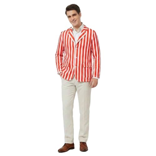 I LOVE FANCY DRESS Accesorio DE Disfraz DE BARBERO para Adultos Chaqueta Rayada ROJA Y Blanca para Adultos Accesorio COMPLETAR Disfraces DE Hombre DE LOS AÑOS 20 (S)