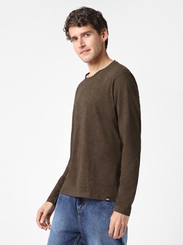 Image of Urbano Fashion Men's Printed Full Sleeve Slim Fit Cotton T-Shirt