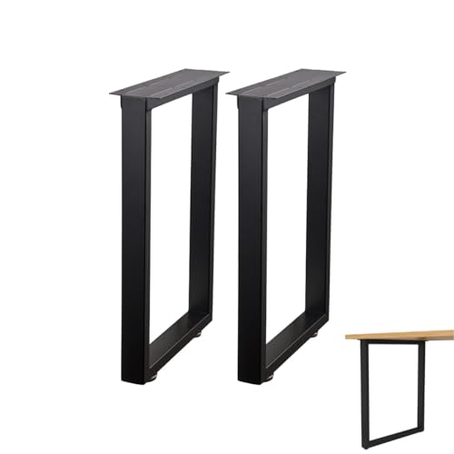 SZITW Juego de 2 Patas de Mesa de Metal de 30 cm, 40 cm, 50 cm, 70 cm y 100 cm, Color Negro. Patas de Hierro para Escritorio, Muebles, Banco, Comedor, Mesa de Centro, con Protectores de Suelo de g
