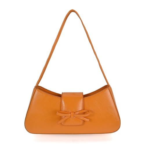 Image of KAMEILONG Trendy Red Shoulder Bag for Women Patent Leather Hobo Handbags Y2K Purses Clutch Bag Cute Bow Purse