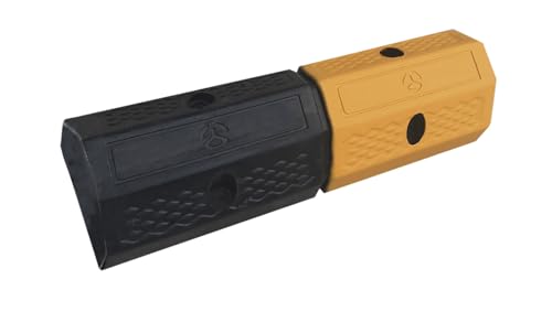 Tope de Goma para Parking, 50×16×10 cm, Señalizador y Delimitador de Estacionamiento, Barrera Limitadora de Rueda para Coches de Gran Resistencia y Flexibilidad, Amarillo y Negro