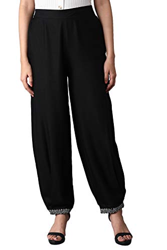 Image of W for Woman W Pure Cotton Strechable Carrot Pants for Women | Pure Cotton Carrot Pants for Women | Trousers for Women