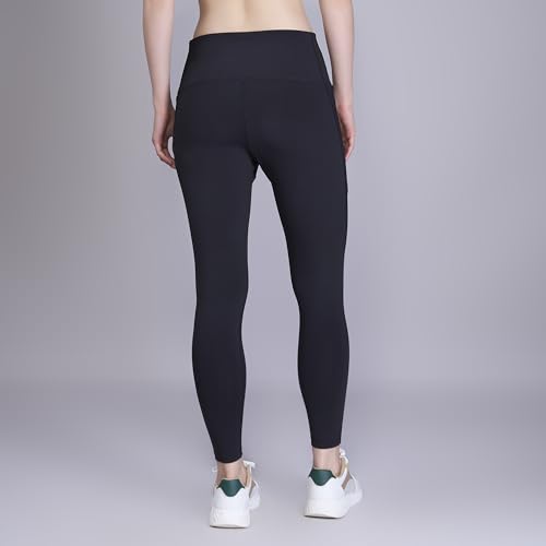 Image of HERSENSE Women's High Waisted Leggings with 2 Deep Pockets | Stretchable Activewear Tights for Gym, Yoga, Running & Workout | Comfortable Fit Black