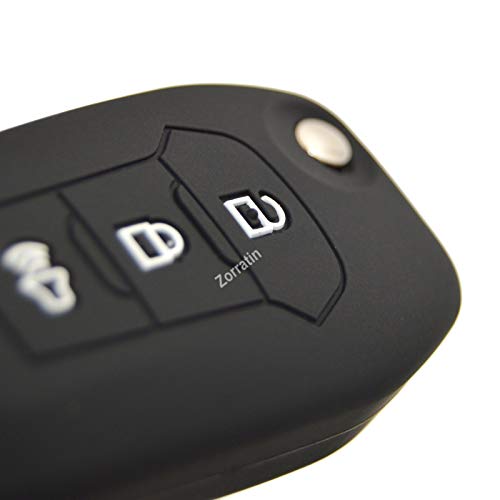 Image of Silicone Key Fob Cover Remote Protector for Ford F150 F250 F350 F450 F550 Raptor Ranger Transit Fusion Bronco EcoSport Escape Explorer Expedition Lightning Maverick XLT (Flip Key)