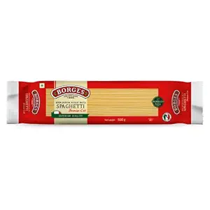 Spaghetti Durum Wheat Pasta | 100% Durum Wheat Semolina, High in Protein & Fiber, Made with Natural Ingredients, Bronze Cut, Cooked in 10-12 minutes, 500 Grams