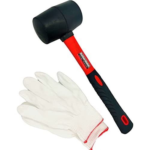 Lckla rubber mallet hammer for wood working flooring with gloves(…
