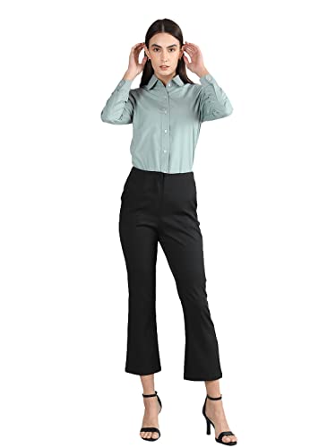 Image of CHKOKKO Women Solid Polycotton Regular Formal Shirt