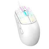 Yanmis Kabelgebundene Gaming-Maus, Bunte LED-Hintergrundbeleuchtung, 3600 Einstellbare DPI, Ergonomische Kabelgebundene Maus, 6 Tasten für PC, Desktop-Computer, Laptop (White)