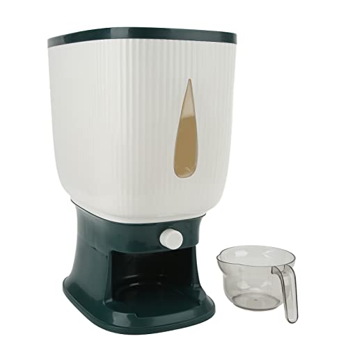 aqxreight Dispensador de Arroz Doméstico Gran Capacidad Recipiente Automático de Almacenamiento de Grano de Alimentos con Taza de Gris Tiene el Dispensador de Grano de de Arroz Rancio (GREEN)