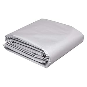 AmazonCommercial Multi Purpose Waterproof Poly Tarp Cover, 12 X 25 FT, 16MIL Thick, Silver/Black, 1-Pack