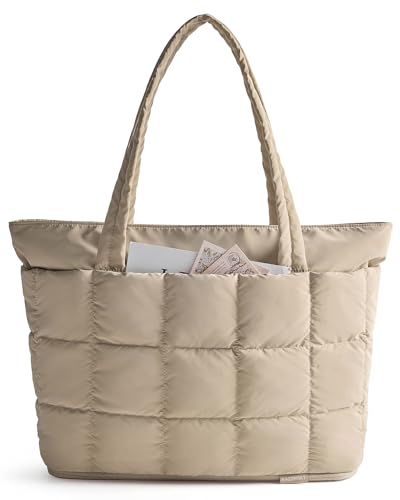 BAGSMART Expandable Puffer Tote Bag