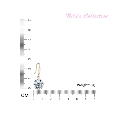 Image of Nilu's Collection Enchanting Light Weight Cubic Zircon Crystal Drop Earrings for Women and Girls, for Daily Use, Office Use