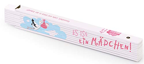 Metrie™ Kinder Wachstumszollstock |Zollstock/Zollstöcke - Gliedermaßstab | Maßstab - 2m - Buche - weisse Farbe - Duplex Teilung, Hergestellt in der EU (Mädchen) Cover
